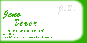 jeno derer business card