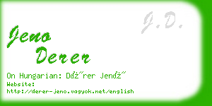 jeno derer business card